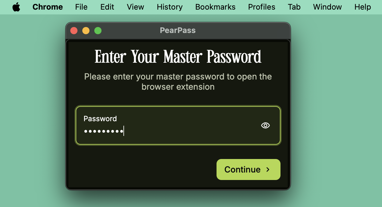Enter your master password